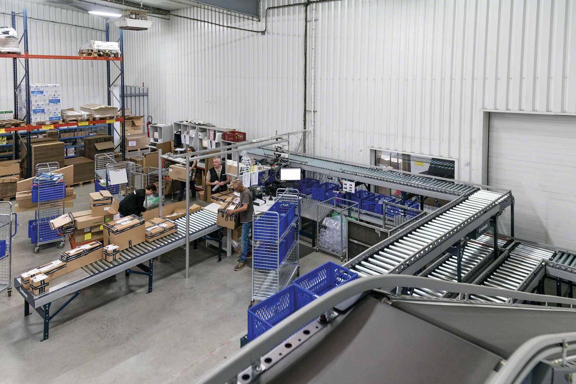 Roller conveyor systems can be installed in order fulfilment areas