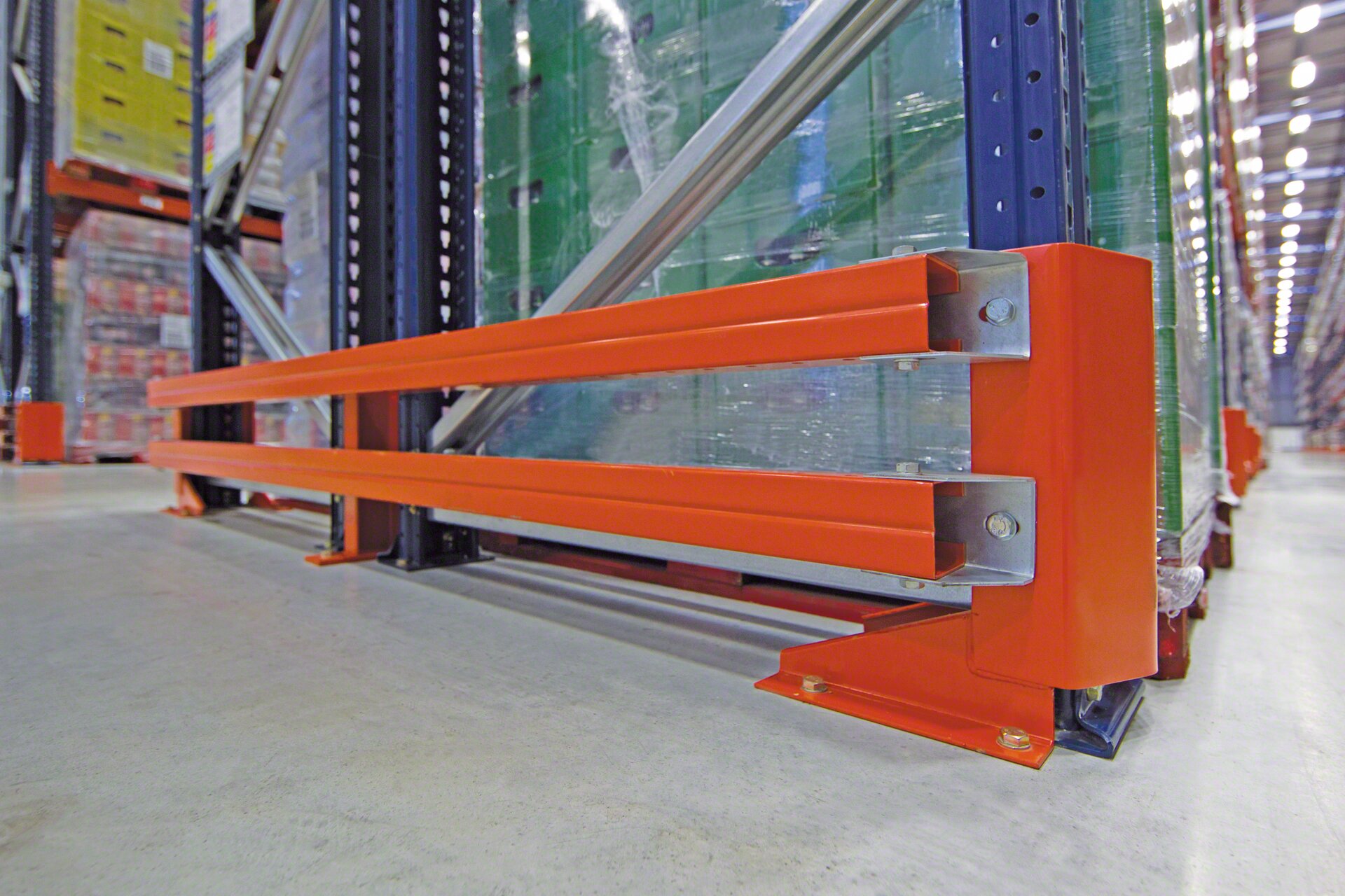 Protectors absorb minor impacts and safeguard the pallet racking