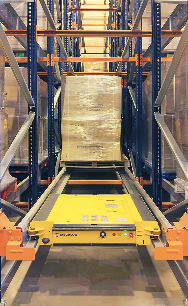 The Pallet Shuttle racks optimise the surface area of Eurofred's warehouse